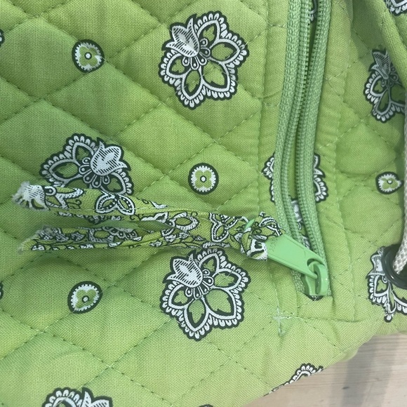 Vera Bradley lime paisley drawstring backpack - Picture 3 of 5